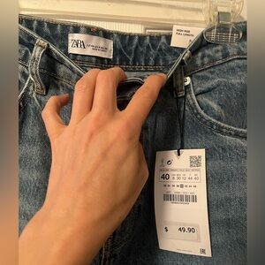 NWT Zara Jeans High Rise Full Length sz 8,  medium wash